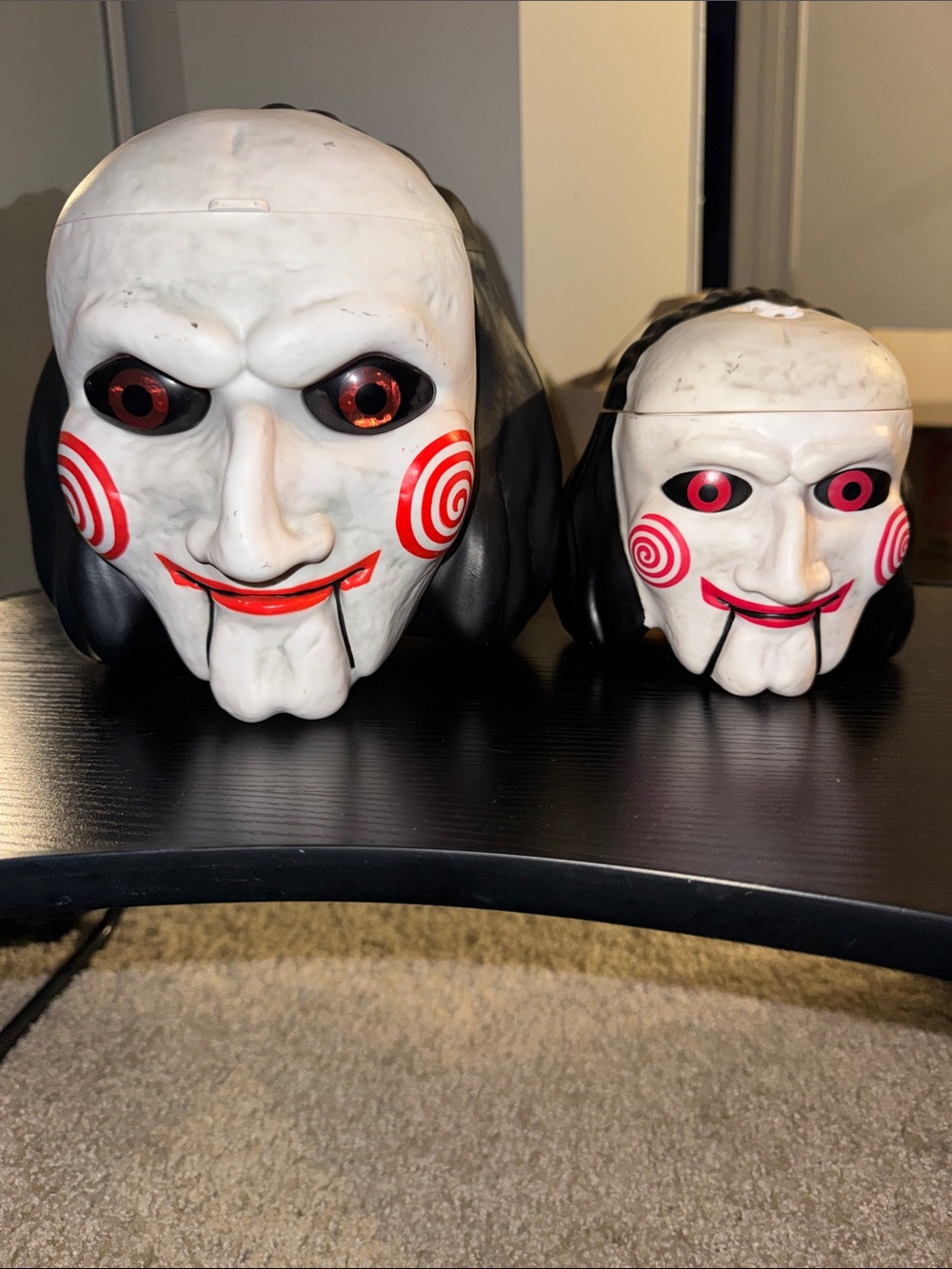 White and Black Decorative Horror Mask Canisters - Unbranded